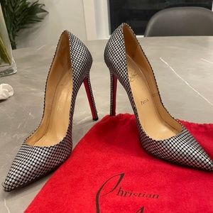Christian Louboutin- silver and black pumps